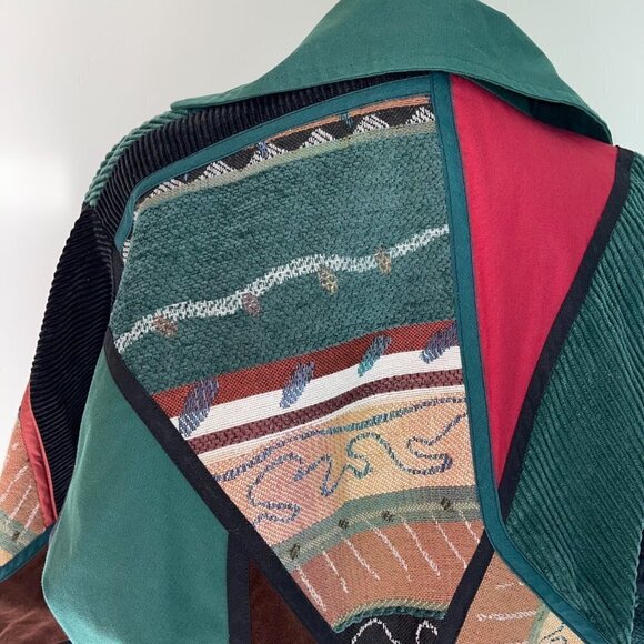 Solveig Open Jacket Size Large L Womens Reversible Canvas Patchwork Cape Town - Picture 6 of 14